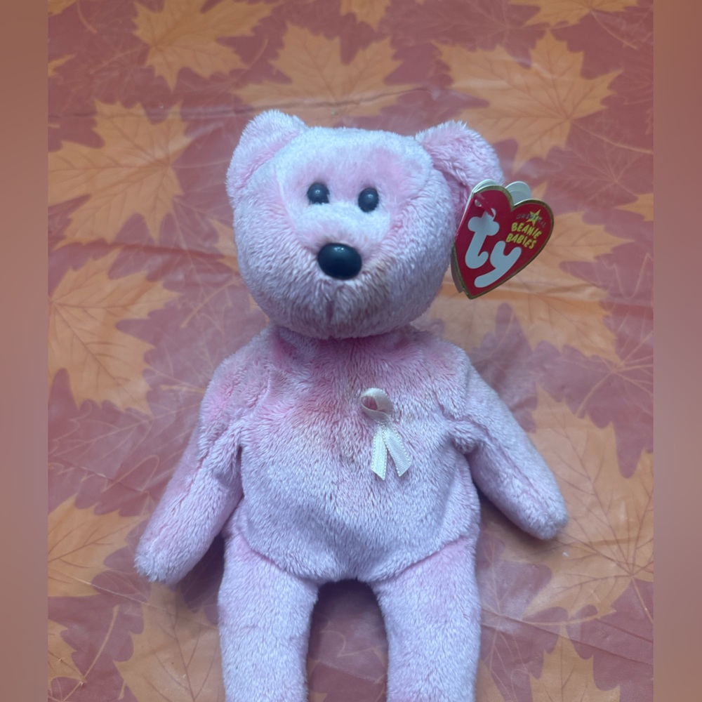 Ty Pink Bear with Ribbon